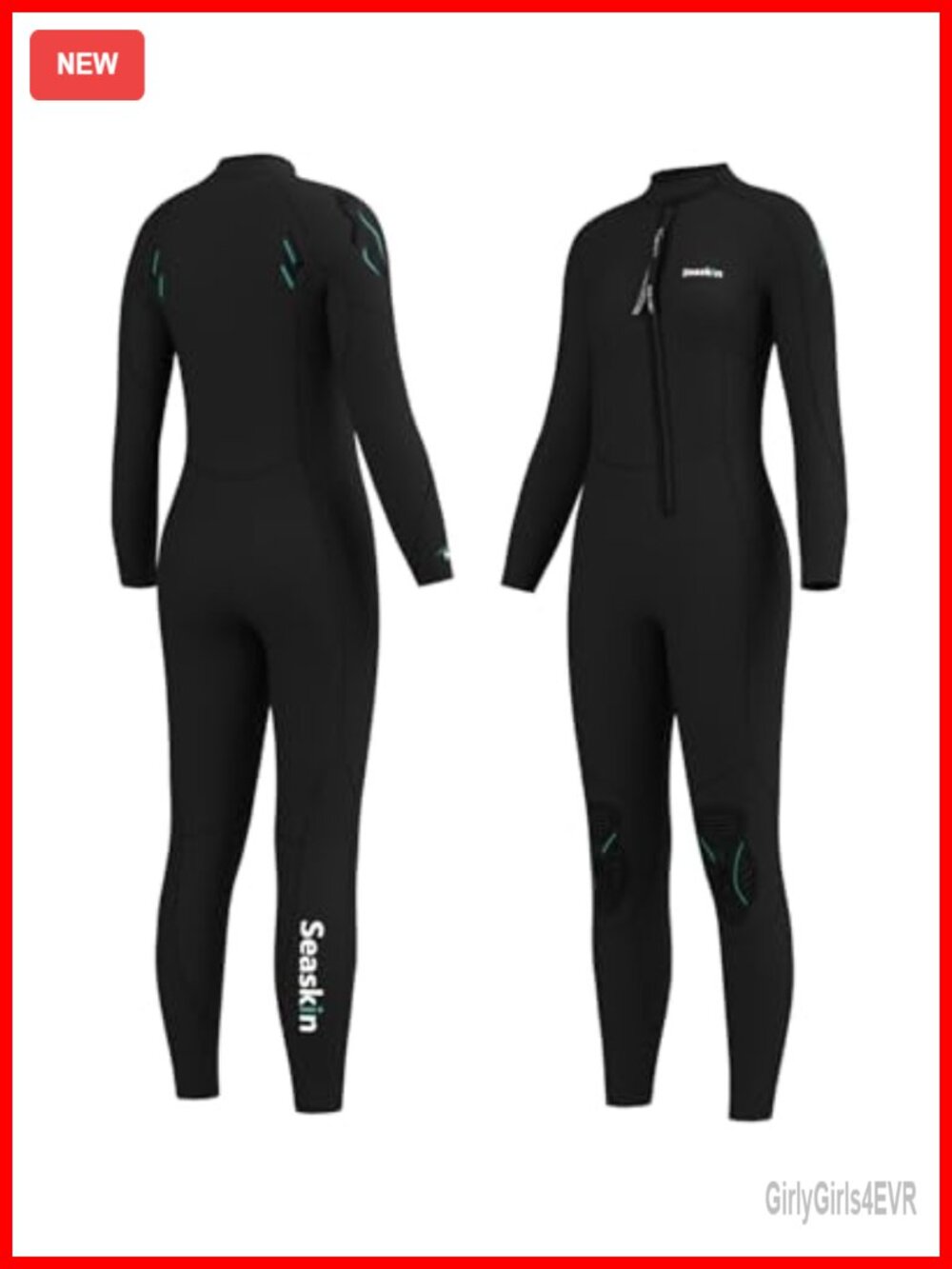 5mm Neoprene Womens Full Body Wetsuit Front Zip Long Sleeve Diving Suit
